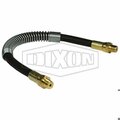 Dixon Grease Whip Hose Assembly with Strain Relief Spring, 8 in L, 3000 psi Operating, 1/8-27 MNPT, Brass GWH0800S